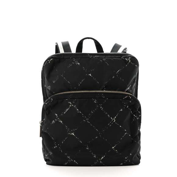 Chanel Nylon Backpack Black White #238425C87B